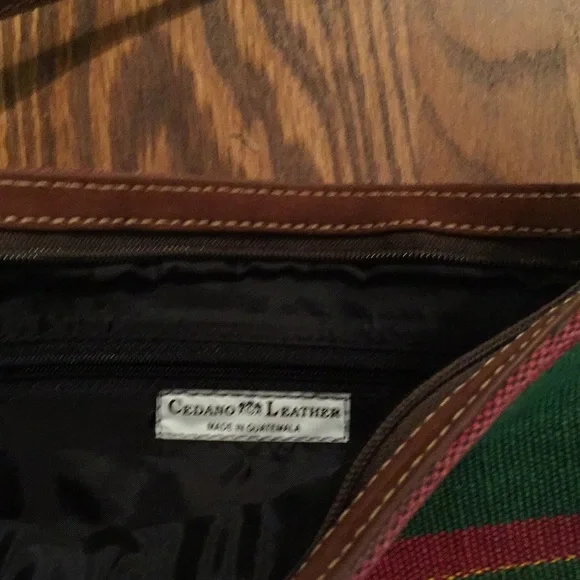 Cedeno Sturdy Leather and Tapestry Crossbody Bag - Picture 8 of 13